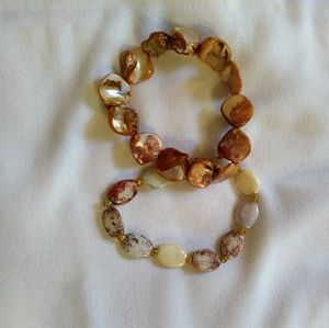 Two stretch bracelets.
